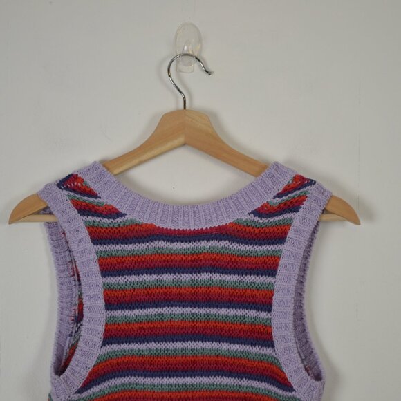 Falls Creek Sleeveless Crochet Knit Pullover Womens S Preppy Knit Sweater Tank - Picture 6 of 8